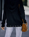 Zip-Up Distressed Hooded Cardigan