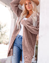 Heathered Open Front Longline Cardigan