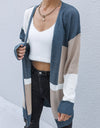 Color Block Dropped Shoulder Cardigan