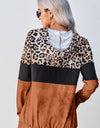 Leopard Color Block Hoodie