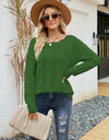 Scalloped Boat Neck Openwork Tunic Sweater