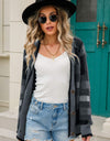 Striped Button-Front Fuzzy Cardigan