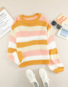 Striped Dropped Shoulder Knitted Pullover Sweater