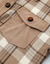 Plaid Corduroy Dropped Shoulder Jacket
