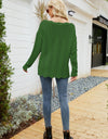 Scalloped Boat Neck Openwork Tunic Sweater