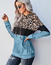 Leopard Color Block Hoodie
