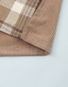 Plaid Corduroy Dropped Shoulder Jacket